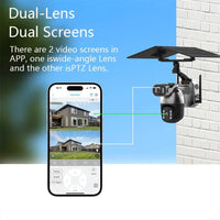 4G Solar Dual Camera PTZ Charcoal - Dual-Lens