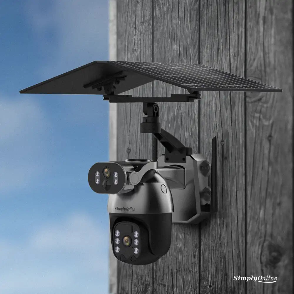 4G Solar Dual Camera PTZ Charcoal - Dual-Lens