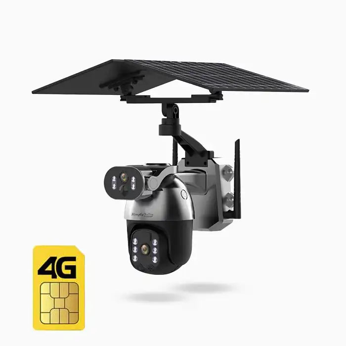 4G Solar Dual Camera PTZ Charcoal - Dual-Lens
