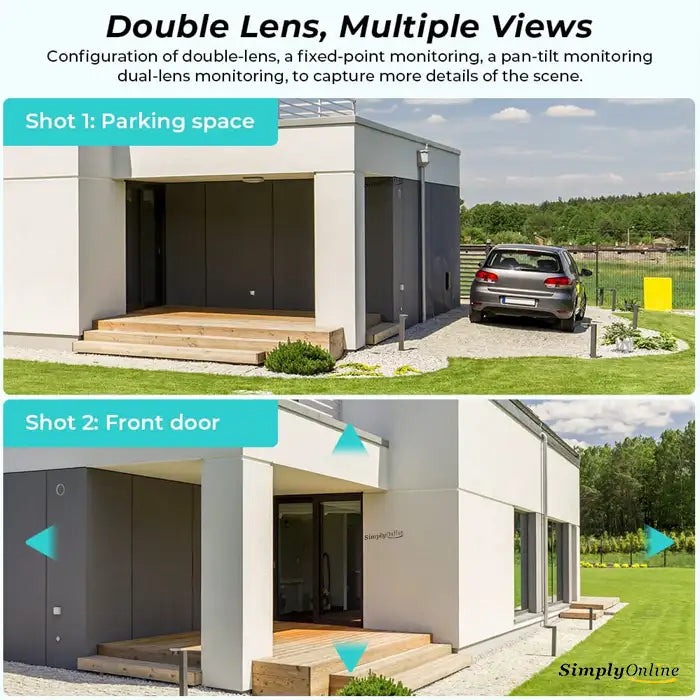 WiFi Dual Camera PTZ + Siren / Alarm - Dual Lens