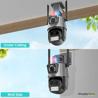 WiFi Dual Camera PTZ + Siren / Alarm - Dual Lens