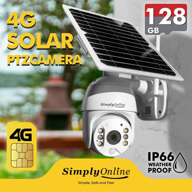 4G Solar Camera PTZ - Metal 3MP Black