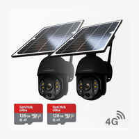 Bundle 4G Solar PTZ Camera (2x Black Metal PTZ & 2x 128GB)