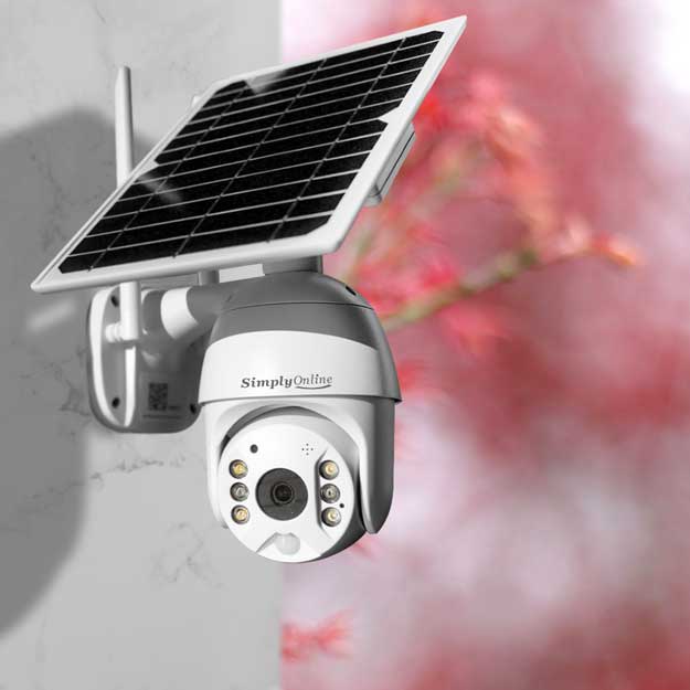WiFi Solar Camera PTZ (3MP)- Metal Casing White