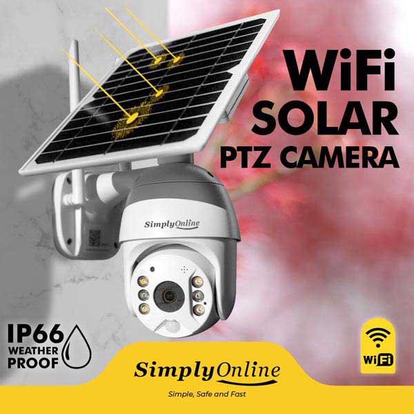 WiFi Solar Camera PTZ (3MP)- Metal Casing Black